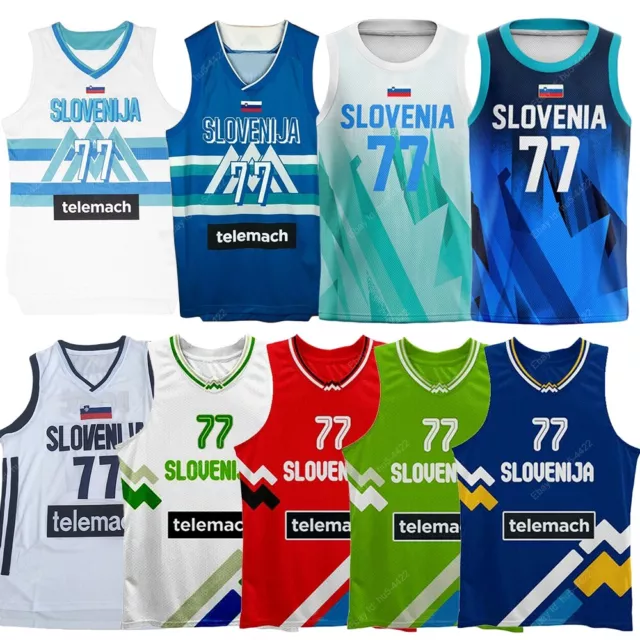 Custom Tokyo Luka Doncic #77 Team Slovenia Basketball Jersey Diamond Any  Names