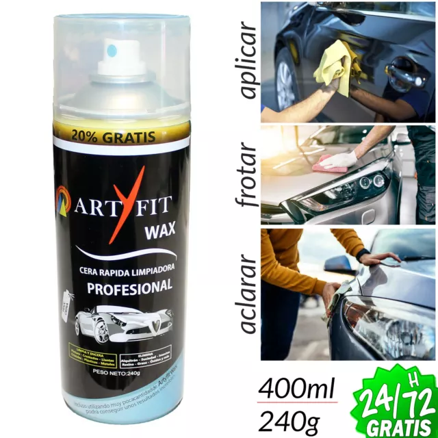 Cera Limpiadora Profesional en Spray 400 ml Pulir Encerar Laca Pintura Coche DIY