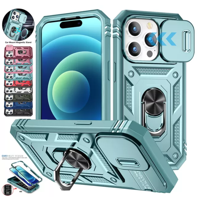 Heavy Duty Full Cover Shockproof Ring Case For iPhone 15 14 Pro Max 13 12 11 XR