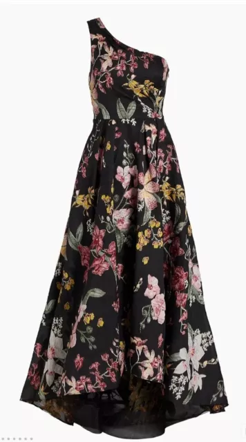 Marchesa Notte One-Shoulder Floral Brocade Dress Gown Sz 10 $895 (Read Descrip)