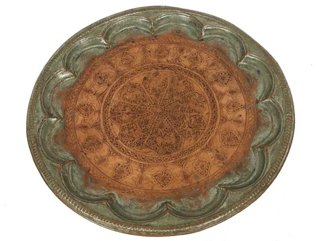 62 Ø antik orient osmanische Kupfer Tablett teetisch antique copper tray 16-26 2