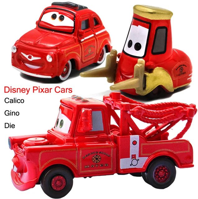 1:55 Diecast Disney Pixar Cars Toy Red Calico/Gino/Die Boys Model Birthday Gift