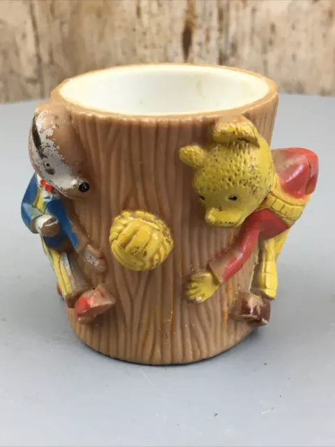 Vintage Plastic Egg Cup Rupert The Bear Beaverbrook Newspapers c1972 Hong Kong