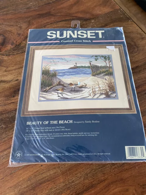 Sunset Cross Stitch Set Beauty Of The Beach New