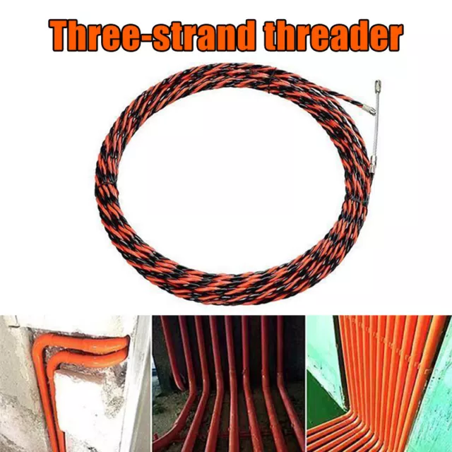 6.5mm 5-30m Electrician Wire Threader Fish Tape Conduit Duct Cable Push Puller