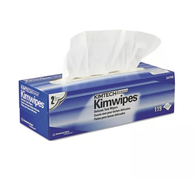 NEW Kimtech Science Kimwipes Delicate Task Wipers - 2-Ply, 119 Wipes/2 Boxes!!