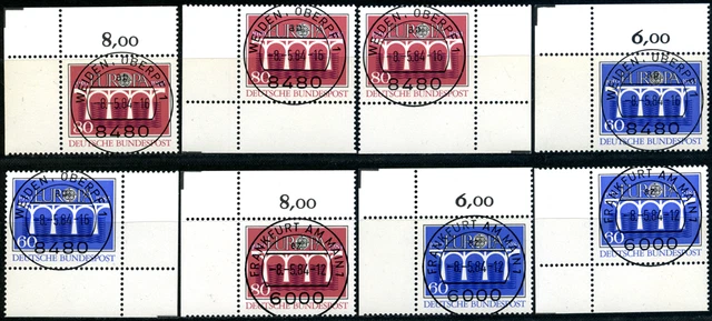 Bund Eckrand "Europa CEPT", 8 verschied. Varianten, MiNr 1210/1