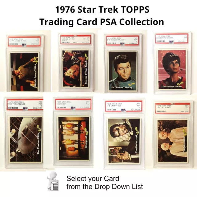 1976 Star Trek TOPPS Trading Cards PSA7 or PSA8- Your Choice 40 Cards
