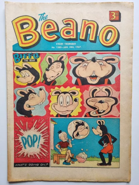 Beano Comic No. 1280 Jan 28th 1967. Very Good.