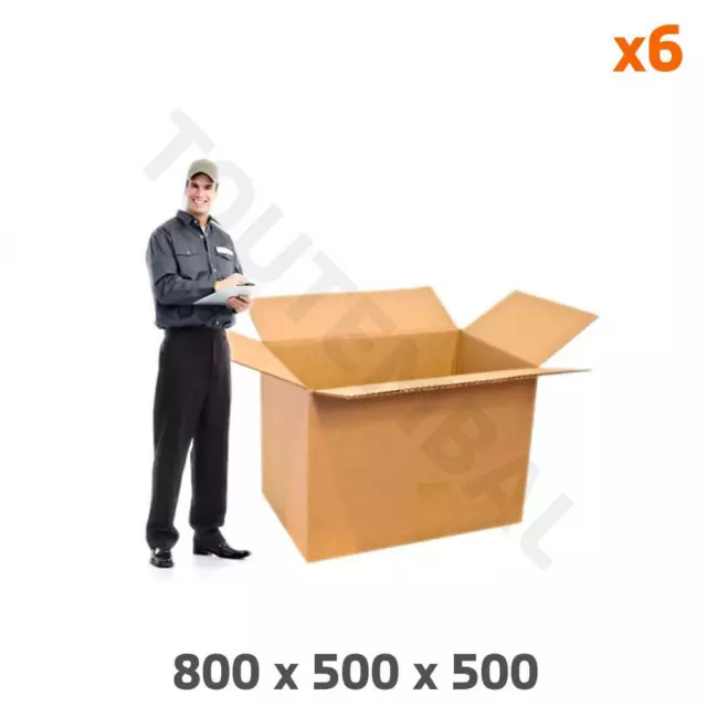 Caisse carton grandes dimensions 800 x 500 x 500 mm Triple cannelure (par 6)