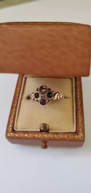 Antique Victorian 10k Yellow Gold  Ring Setting sz 7