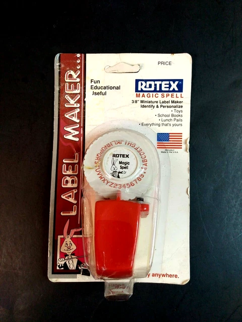 Vintage Rotex Magic Spell 3/8 Miniature Label Maker New Old Stock