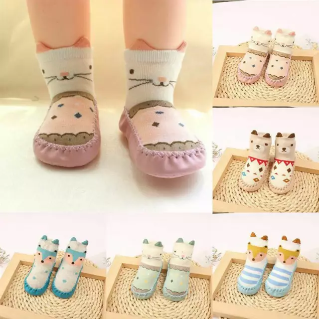 Kids Crib Shoes Girl Boy Floor Socks Toddler Anti-slip Warm Slippers Infant Baby
