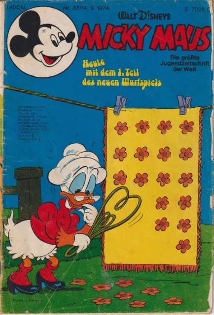 Micky Maus Nr 37 Ehapa Verlag 1974 Disney