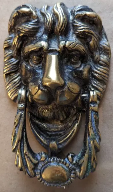 Antique Lion Head Brass Door Knocker Classic Vintage Design Heavy