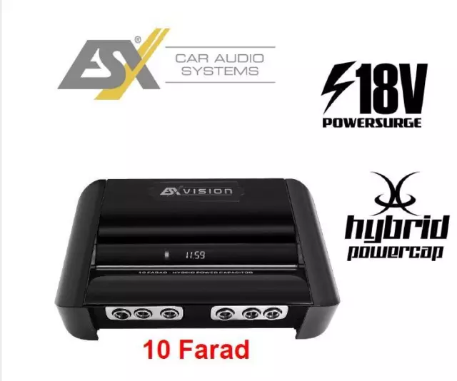 ESX VX10.0PRO 10 Farad Condensateur Tampon Powercap Avec Bloc Collecteur