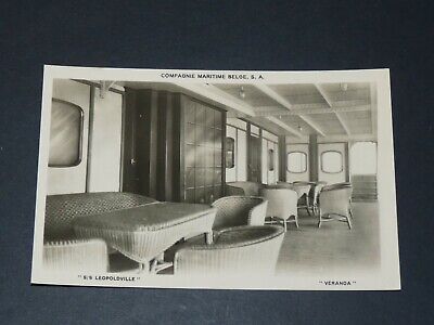 CPA postcard 1930 liner Compagnie maritime belge ss leopoldville veranda