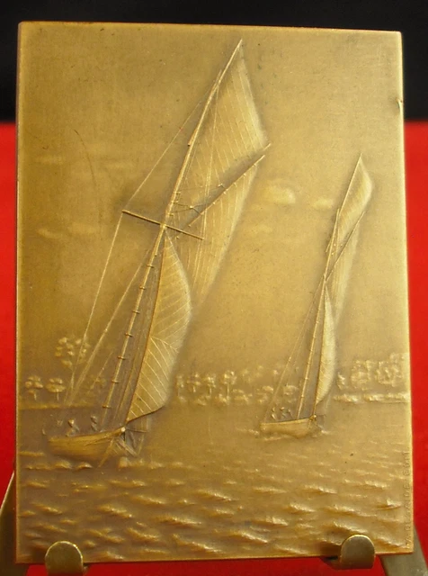 Ancienne Médaille Plaque En Bronze 'LA BRISE' - Trophée Club Nautique, Thème Maritime