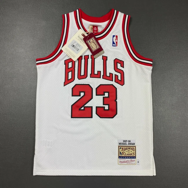 100 AUTHENTIC MICHAEL Jordan Mitchell Ness 97 98 Bulls Jersey M 10/12