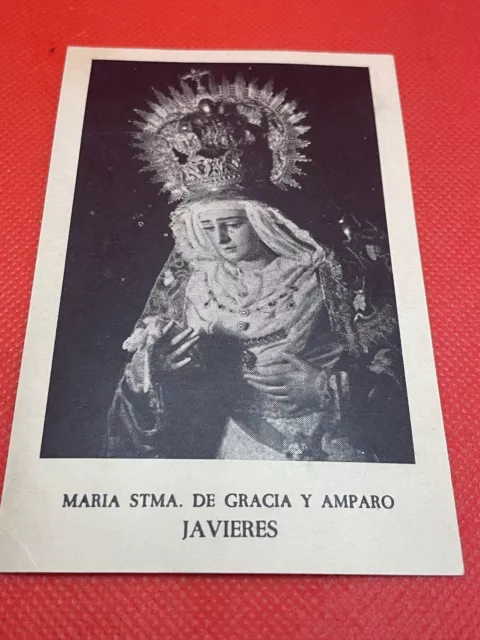 Antigua Estampa MARIA STMA. DE GRACIA Y AMPARO JAVIERES Sevilla