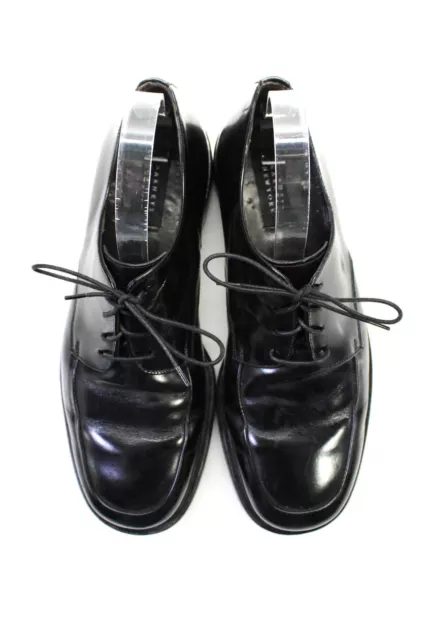 Barneys New York Mens Square Toe Lace Up Leather Derby Shoes Black Size 41.5 9 2