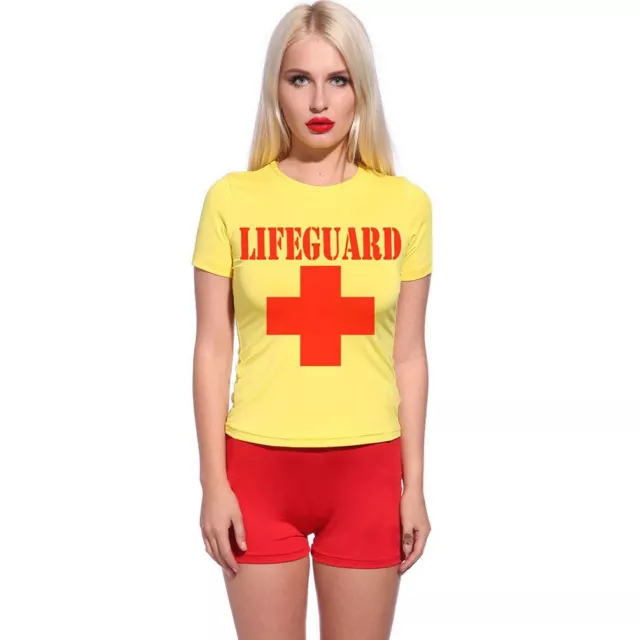 Ladies Life Guard Fancy Dress Miami Beach Patrol Party Costume Water Rescue