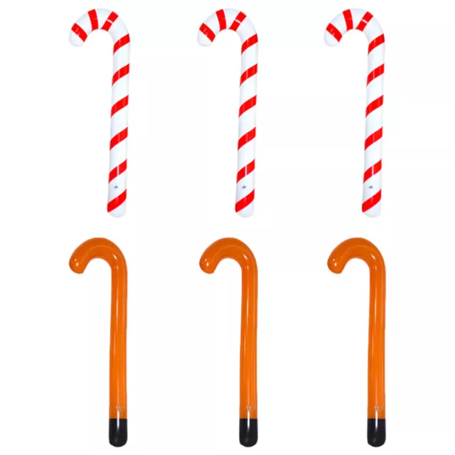 6 Candy Cane Striped Balloons for Christmas Party - Indoor/Outdoor