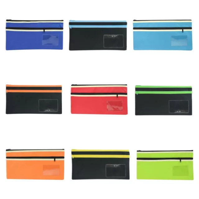 Osmer 2 Zip Pencil Case Cases 350mm x 180mm Assorted Colours