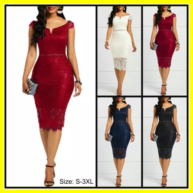 VESTIDOS ELEGANTES PARA Mujer Largos Casuales De Fiesta Moda Off Shoulder  Rojos £16.99 - PicClick UK