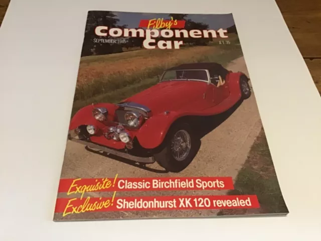 Component Car magazine Sept  1985 featuring Ram Cobra, Marcos sheldonhurst xk120