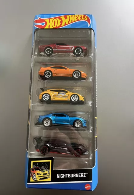 Hot Wheels 2024 Nightburnerz 5er Pack* Shelby GT, ,Nissan 300, Megan, Camaro