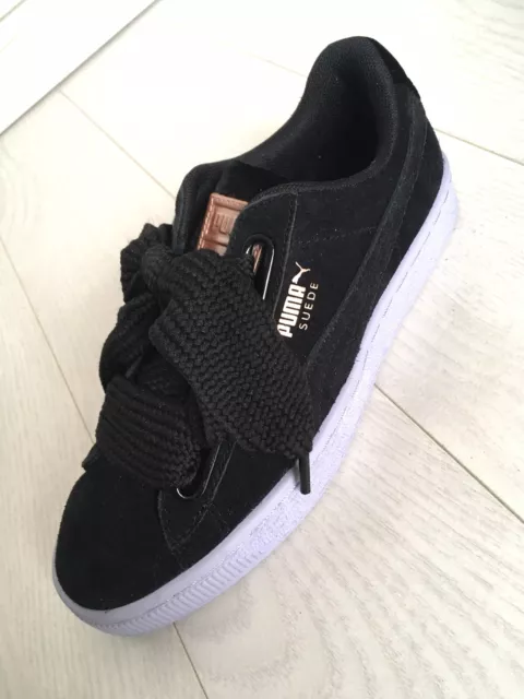 PUMA HEART BASKETS cuir suede bleu taille 38 Trainers Aruba Blue