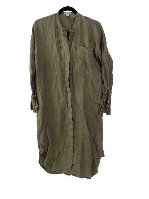 James Perse Linen Shirt Dress, Long-Sleeve, Beige Size 0 Small Beige Clean GUC