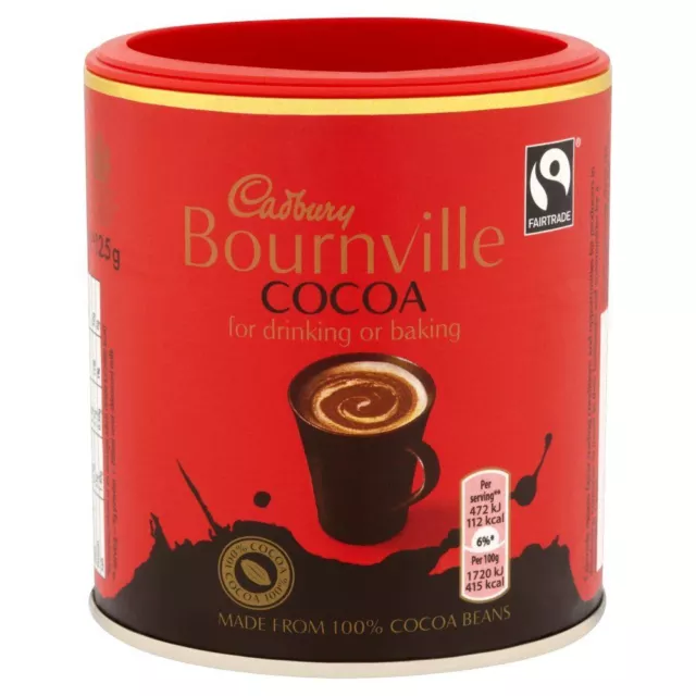 Cadbury - Cacao en poudre - lot de 2 boîtes de 125 g