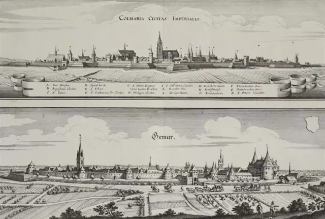 COLMAR - Vogelschau - Matthäus Merian - Kupferstich 1643