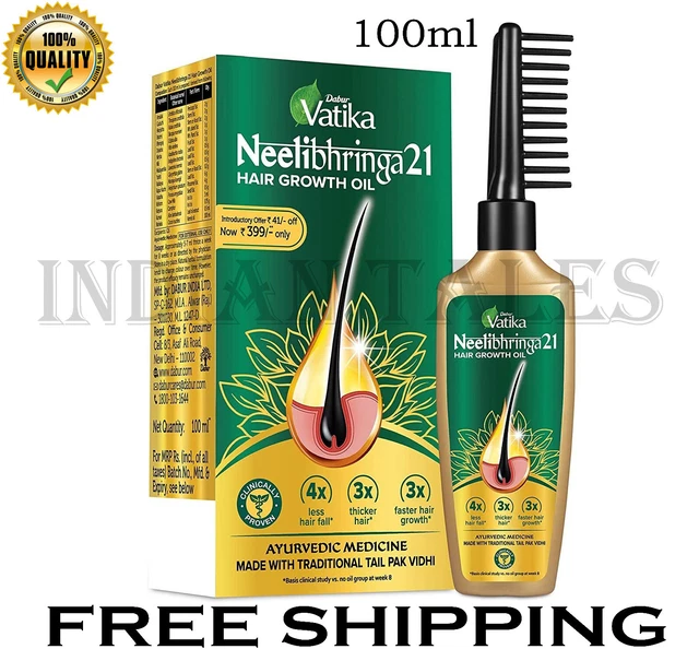 Dabur Vatika Neelibhringa 21 Crescita Capelli Olio Clinicamente Testato, 100 ML