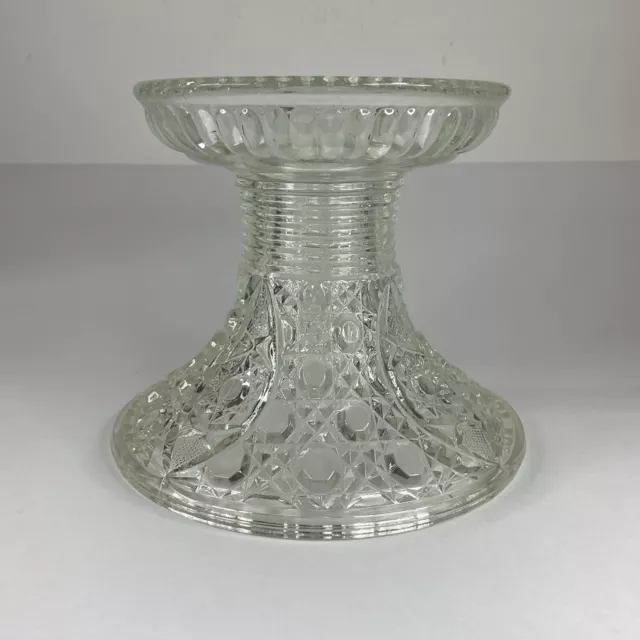 Vintage Large American Clear Pressed Glass (EAPG) Punch Bowl Stand