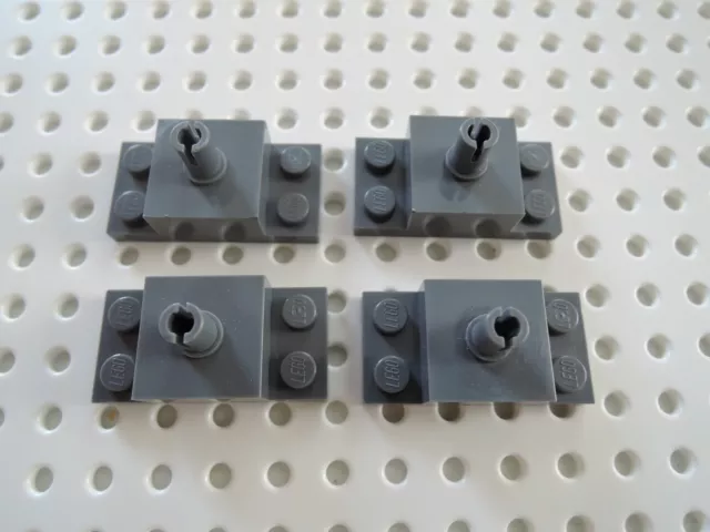 Lego 4 x pietra 2x2-2x4 con pin superiore supporto elica 30592 nuovo grigio scuro