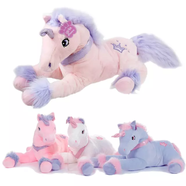 Unicorn Cute Girls Soft Plush CUDDLY ANIMAL TOY BEAR GIFT KIDS STUFFED 33cm