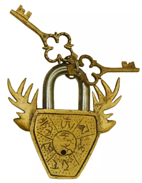 Deer Shape Door Lock Victorian Antique Style Handmade Brass Padlock Home Décor 3