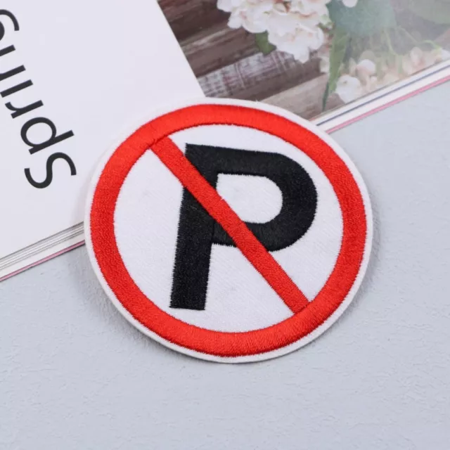 No Parking Sign embroidered PATCH TRAFFIC STREET ROAD SIGN iron-on 3618