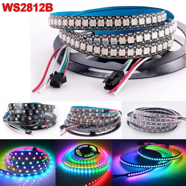 WS2812B LED Strip 5050 RGB 30/60/144LEDs/M ws2812 IC Individual Addressable DC5V