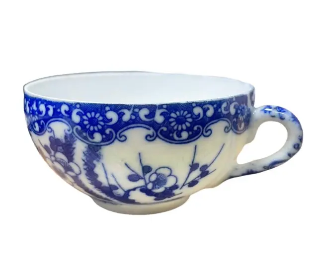 Antique Chinese Porcelain Blue Willow Pottery Ceramic Tea Cup Fine Blue White