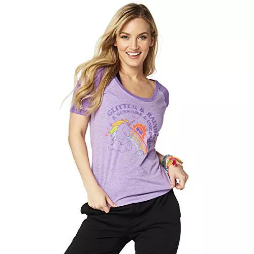 Zumba Easy Fit Baseball Tee Active Dance Fitness Graphic Workout Tops for Women,