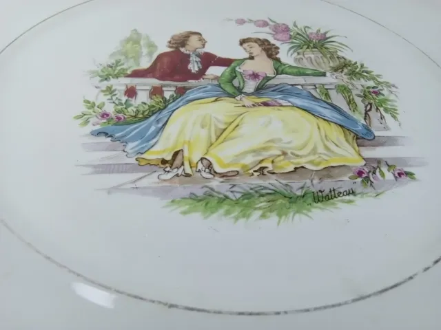 Assiette céramique de St-Amand Ceranord collection Watteau décor amours galants 7