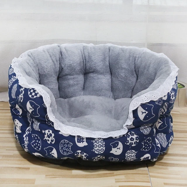 LARGE Cat Puppy Sleeping Kennel Pet Dog Calming Bed Super Soft Mat Pad Warm Nest