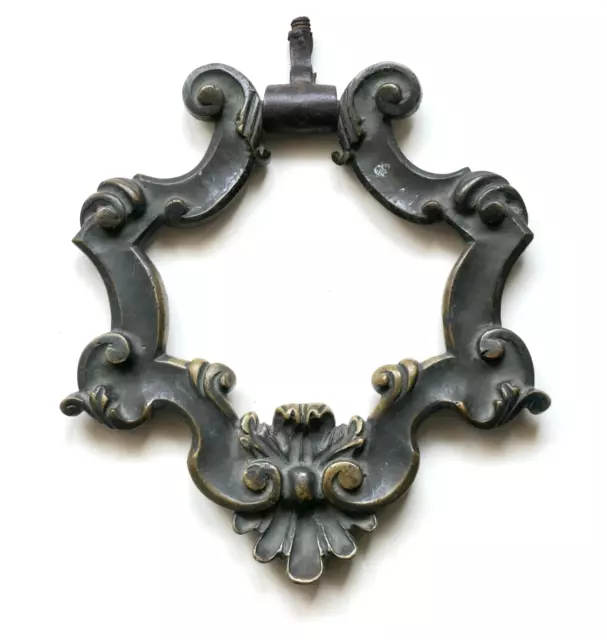 Grand heurtoir en bronze, marteau de porte Louis XV, époque 18ème / ormoulu 18th