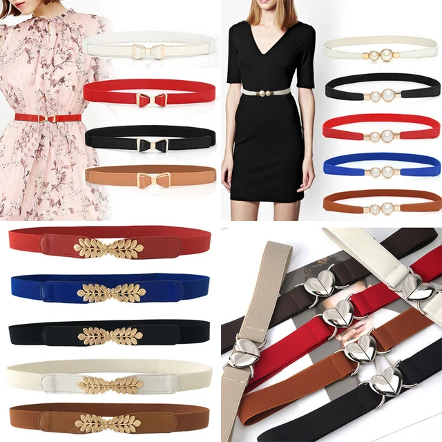 Donna Elastico IN Vita Elegante Fascia Sottile Pelle Girovita Catena Accessori -