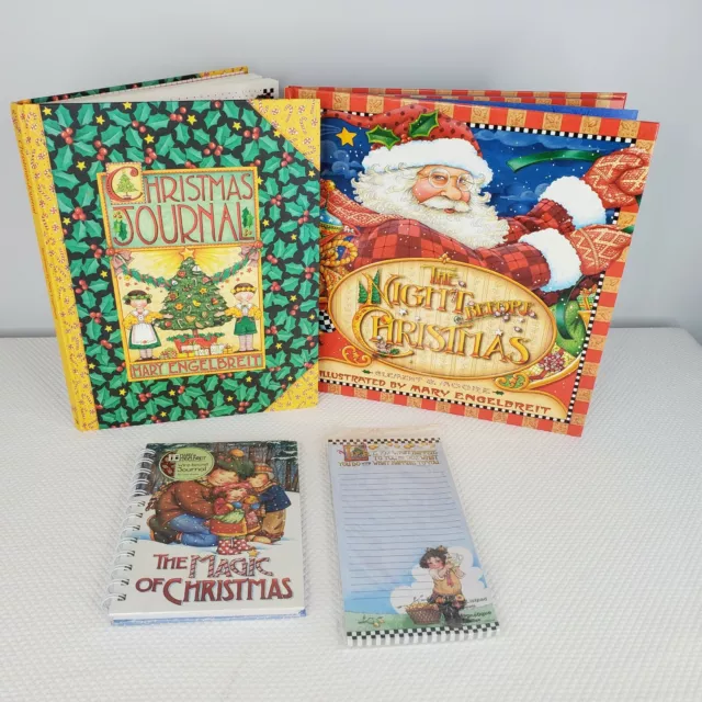 Mary Engelbreit Lot Christmas Books Journal Notepad 4 Items