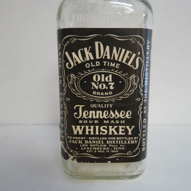Vintage 1960's Jack Daniel's Empty 1 Quart Glass Bottle